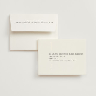This is a silk wedding thank you cards with foil pressed by Laura Hankins called linear printing on strathmore in standard