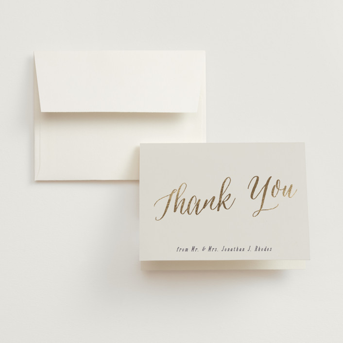 garden lights foil pressed folded thank you card by hooray minted garden lights