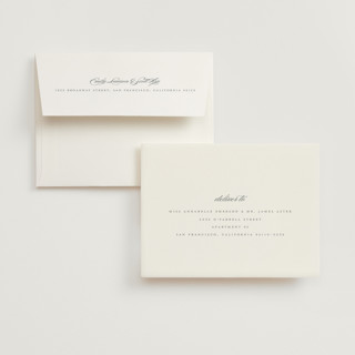 This is a slate wedding thank you cards with foil pressed by Stacey Meacham called refined style printing on strathmore in standard