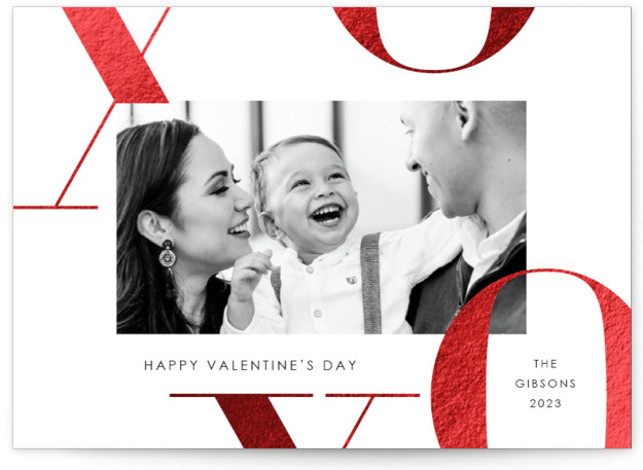 X's and O's Foil-Pressed Valentine's Day Cards