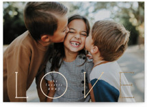 This is a white foil stamped valentine card by Morgan Kendall called Simplicity with foil-pressed printing on signature in standard.