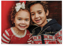 This is a white foil stamped valentine card by fatfatin called Hugs and Kisses with foil-pressed printing on signature in standard.