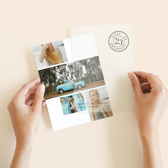 Modern Grad Gallery Vellum Overlay Graduation Announcements by Kristie