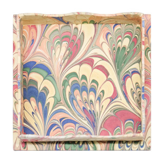 This is a multicolorassorted-colors decorative objects by Inner Child called trinket cocktail napkin tray in multicolor marbling in standard