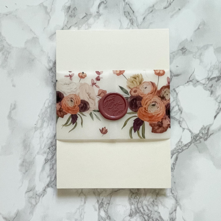 Fall Floral Vellum Belly Band (25 Pack)