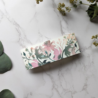 This is a multicolor belly bands by Campofiore Paper Studio called delicate floral watercolor belly band | set of 10 in standard