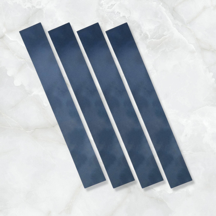 MIN-H3L-WBL - French Blue Velvet BellyBand for 5 x 7 Invitations (Set of 25)