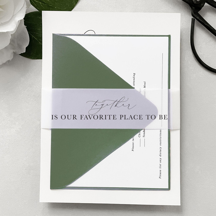 Favorite Place to Be | 25 Pack Vellum Belly Bands for Invitations