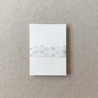 This is a blue belly bands by Cotton and Bow called blue toile vellum belly band | for petite 4.25x6" invitations | set of 10 in standard