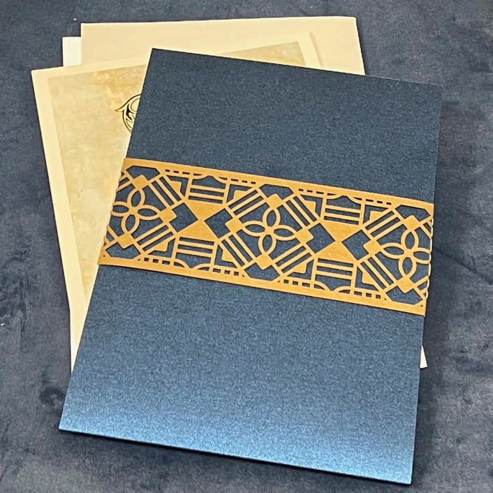 Laser Cut Belly Band, Claire Pattern in Antique Gold, Set of 25