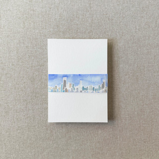 This is a multicolor belly bands by Cotton and Bow called chicago vellum belly band | for 5x7" invitations | set of 10 in standard