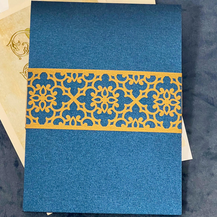 Laser Cut Belly Band, Jenny Pattern in Antique Gold, Set of 25