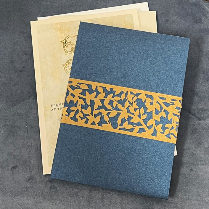 Laser Cut Belly Band - Antique Gold - Emory Pattern - pack of 25