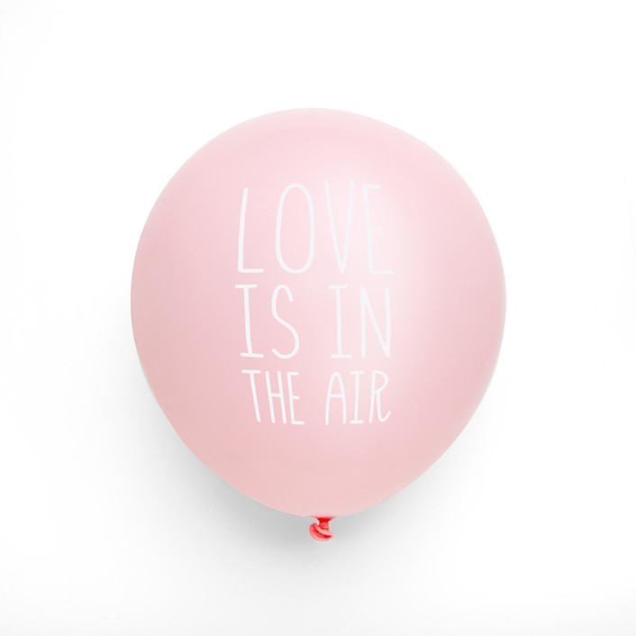Love Is In The Air Latex Balloon,Pink and White, set of 3