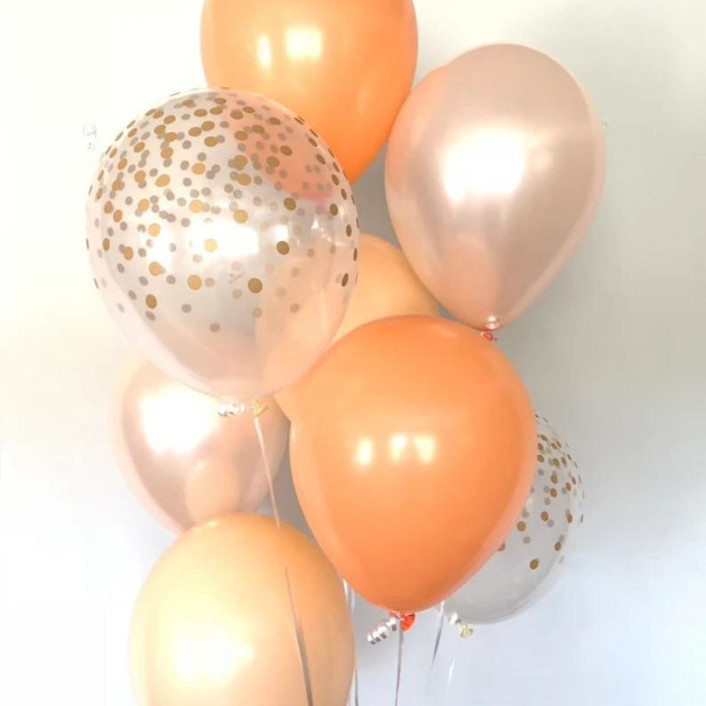 Orange and Peach Balloons | Set of 8 Standard 11" Latex Balloons