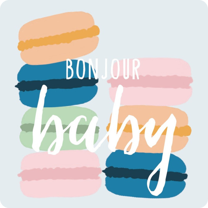 Bonjour Baby Brunch Baby Shower Stickers By Krissy Bengtson Minted