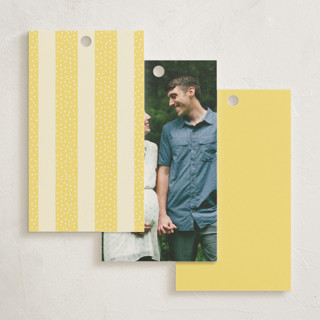 This is a buttercup baby shower favor tags with standard by Sarah Rosenthal called sweet peeps printing on signature in tag