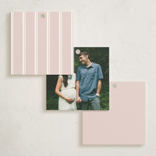 This is a antique blush baby shower favor tags with standard by Ana de Sousa called petal & pram printing on signature in tag