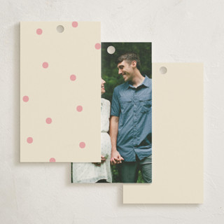 This is a peony baby shower favor tags with standard by Baumbirdy called holiday bow printing on signature in tag