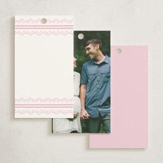 This is a peony baby shower favor tags with standard by Holton Art and Design called floral & lace baby shower printing on signature in tag