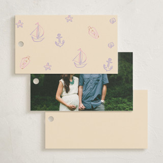 This is a tinker light baby shower favor tags with standard by Cass Loh called nautical doodles printing on signature in tag