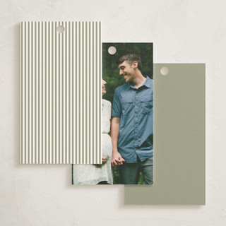 This is a petal baby shower favor tags with standard by Jenna Holcomb called bird and bough printing on signature in tag