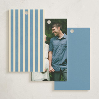 This is a azure baby shower favor tags with standard by motifmyway called elegant stripes printing on signature in tag