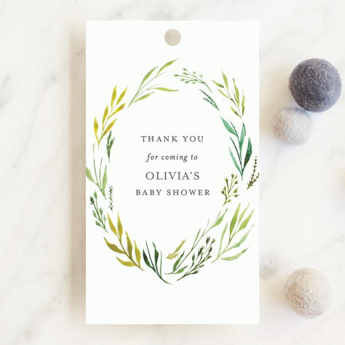 Circlet Customizable Baby Shower Favor Tags In Green By Nicoletta Savod