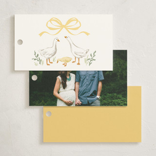 This is a dandelion baby shower favor tags with standard by Everett Paper Goods called storybook geese printing on signature in tag