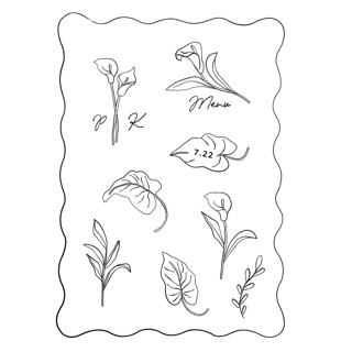 This is a black design elements by Kelly Watkins called custom calla lily icon set in standard