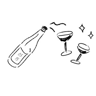 This is a black design elements by Helena Vitto called custom color & text champagne icon set in standard