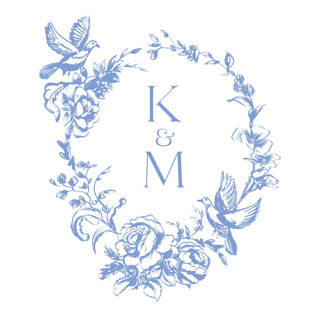 This is a blue design elements by Teju Reval called custom monogram wreath crest in standard