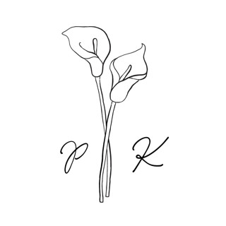 This is a black design elements by Kelly Watkins called custom calla lily monogram in standard