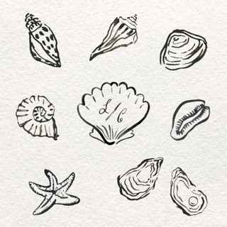 This is a black design elements by Pati Cascino called puglia watercolor icon set in standard