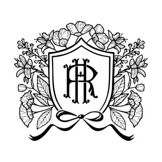 This is a black design elements by Pink House Press called custom monogram line art crest in standard