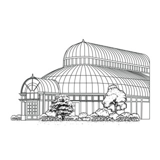 This is a black design elements by Eva Tadros called custom brooklyn botanical garden, the palm house venue in standard