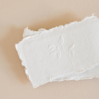 This is a silver wedding stationery by Jenny Sanders called paper embosser design no.7 - peony leaf in standard