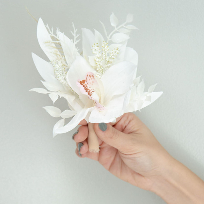 White Orchid Boutonniere
