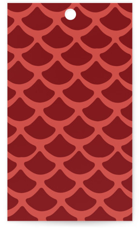 This is a ruby wedding favor tags with standard by Ghia Designs called fiery printing on signature in tag