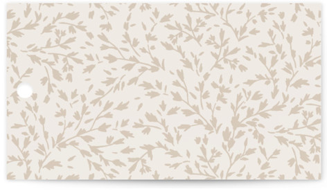 This is a almond wedding favor tags with standard by Erin L. Wilson called trailing vines printing on signature in tag
