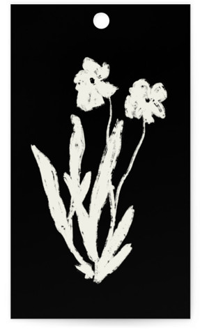 This is a onyx wedding favor tags with standard by Alaina Cherup called la graine printing on signature in tag