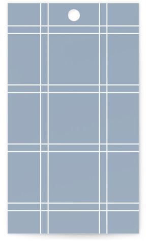 This is a dusty blue wedding favor tags with standard by Stacey Meacham called modern air printing on signature in tag