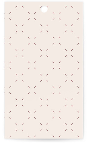 This is a mauve wedding favor tags with standard by Erica Krystek called chantilly printing on signature in tag