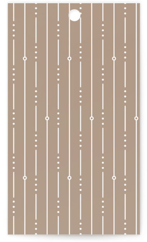 This is a pearl wedding favor tags with standard by Hooray Creative called luxe script printing on signature in tag