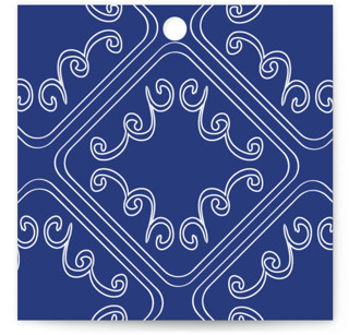 This is a cerulean wedding favor tags with standard by Zani van Zyl called santorini printing on signature in tag