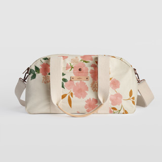 This is a peony travel duffel bags by Erin German called botanical cascade in standard