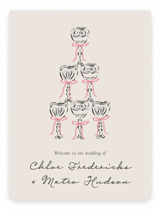 Sparkling Champagne Tower Welcome Signs