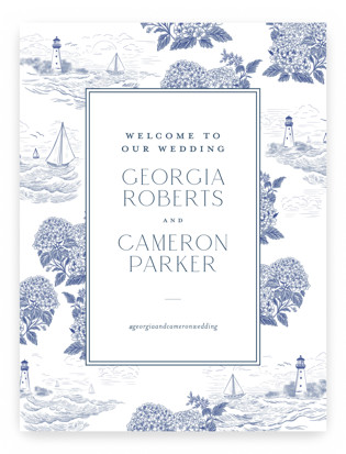 Coastal Toile Welcome Signs
