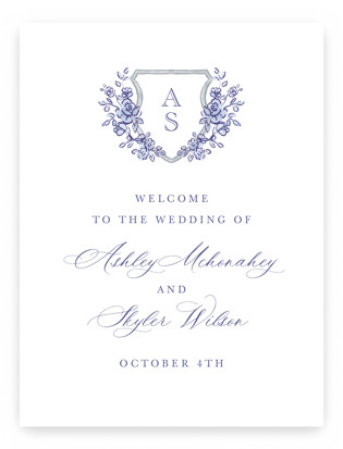 watercolor flowers crest Welcome Signs
