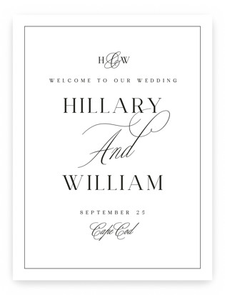 Classic monogram Welcome Signs